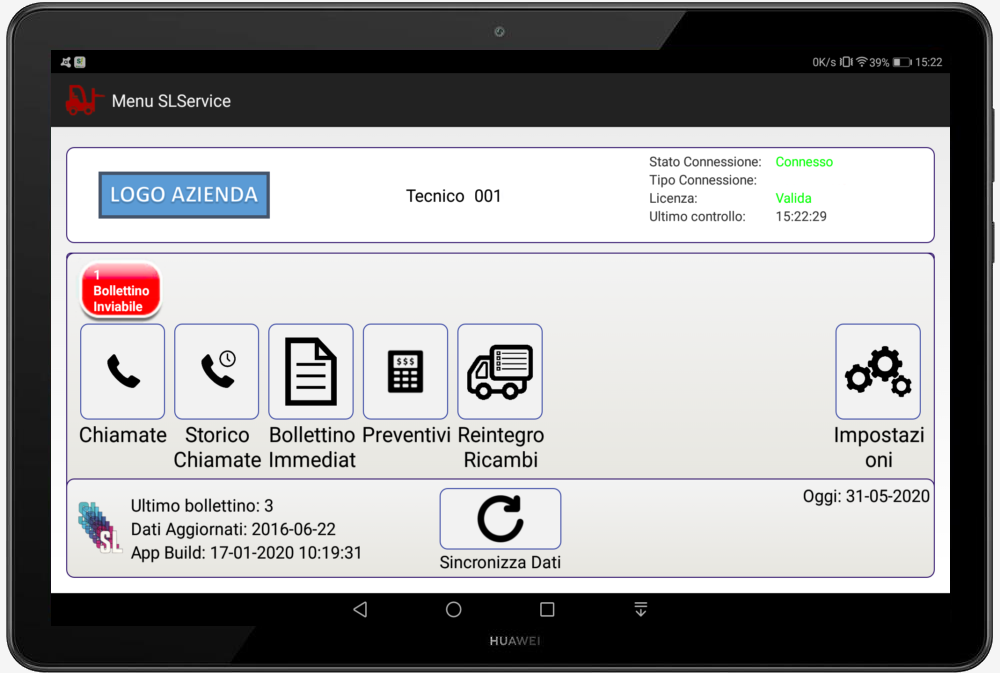 tablet sl-service informatizzazione per tecnici esterni carrelli elevatori